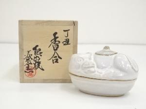 紀州焼　葵窯造　干支丑香合（共箱）